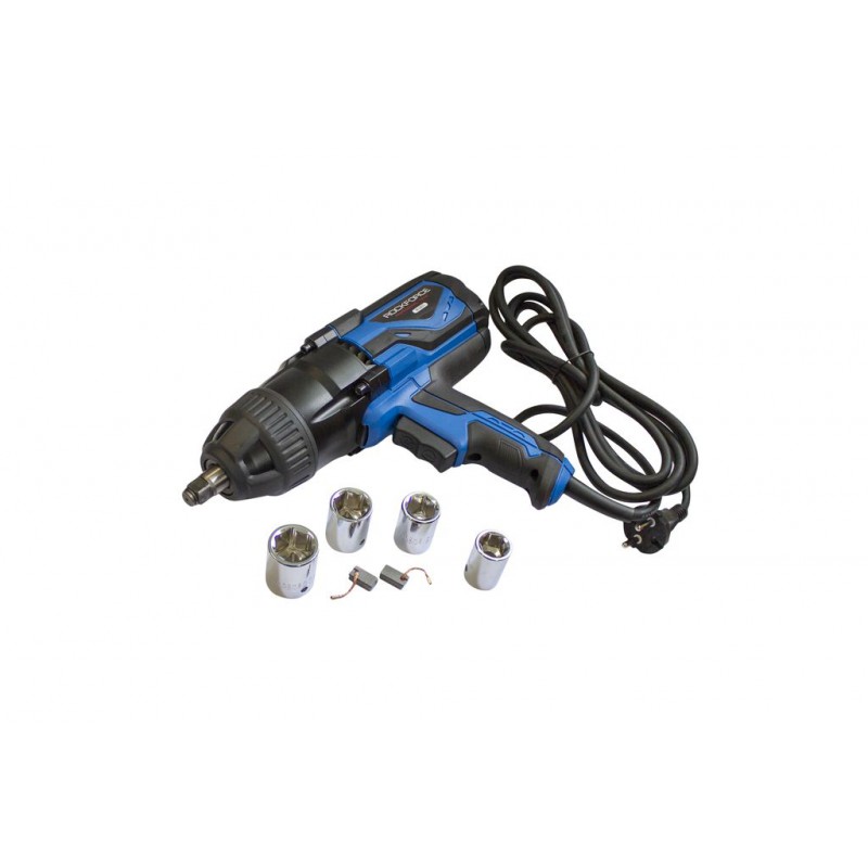 Гайковерт ударний електричний 1/2'' (230V, 1010W, 500Нм) з комплектом головок (17, 19, 21, 23мм) ROCKFORCE RF-03071