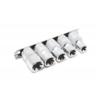 Набор головок Е-профиль 5 предметов 1/2" (E12,E14,E16,E18,E20), на планке Forsage F-4053
