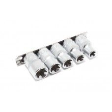 Набор головок Е-профиль 5 предметов 1/2" (E12,E14,E16,E18,E20), на планке Forsage F-4053