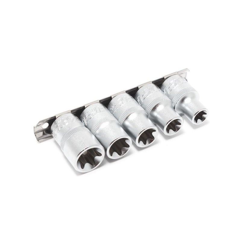 Набор головок Е-профиль 5 предметов 1/2" (E12,E14,E16,E18,E20), на планке Forsage F-4053