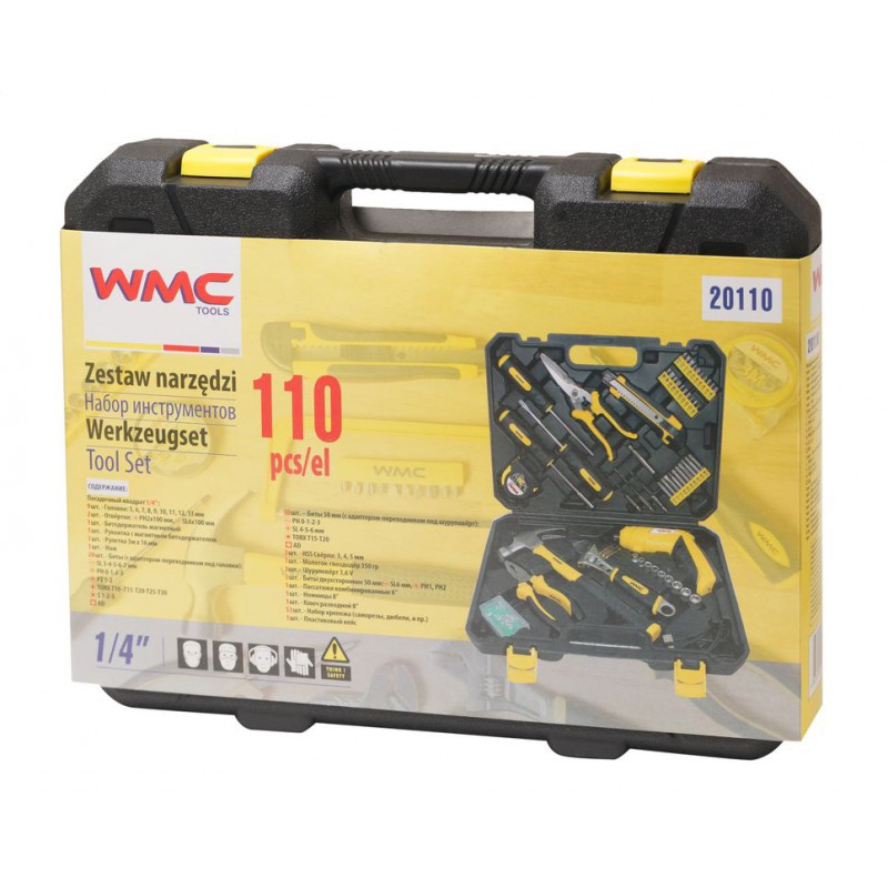 Набір інструментів 110ін. 1/4''(6гр)(5-13мм) WMC TOOLS 20110