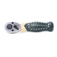 Тріскачка реверсивна коротка з гумовою ручкою 3/8" (L-135мм 72зуб) ROCKFORCE RF-802319