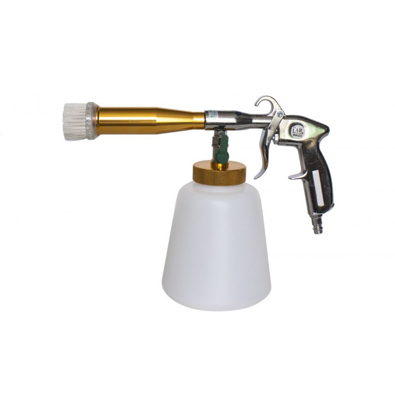 Пистолет пневматич.''Tornado''для химчистки а/м с медной трубкой подачи моющего ср-ва и щеткой-насадкой''Profi''(емкость1л,6bar,расход воздуха120 л/ми