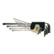 Набор ключей шестигранных 9пр.HEX/TORX, экстрадлинных (Hex: 1.5, 2, 2.5, 3, 4, 5, 6, 8, 10, Torx: T10, T20, T27, T30, T40, T50, T55)