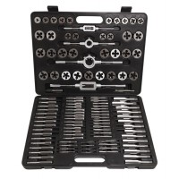 Набор метчиков и плашек110 предметов(2х0.4,3х0.5,4х0.7,5х0.8,6х0.75-1,8х0.75-1,25,9х0.75-1.25,10х0.75-1.5,11х0.75/1/1.25/1.5, 12х0.75-1.75,14х1-2,16х1-2,18х1.5) ROCKFORCE RF-B110-1