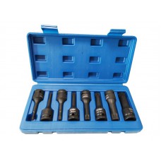 Набор головок-бит SPLINE ударных 8 предметов,1/2"(M5, M6, M8, M10, M12, M14, M16, M18), в кейсе FORCEKRAFT FK-40811MPB