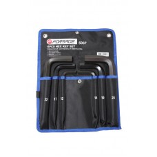 Набір ключів Г-подібних 6-гранних 6 предметів (12, 14, 17, 19, 22, 24мм) на полотні Forsage F-5067