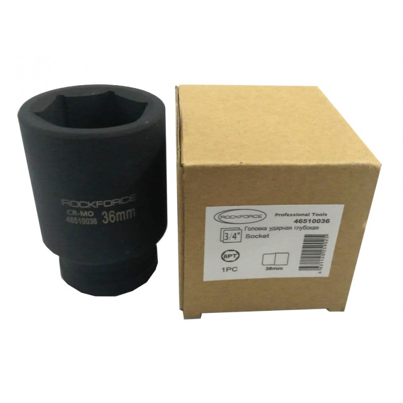 Головка ударная глубокая 36мм (6гр),3/4" ROCKFORCE RF-46510036