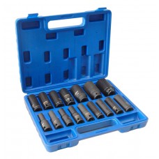 Набор головок ударных глубоких, 16 предметов,1/2"(10-19, 21, 22, 24, 27, 30, 32мм),в кейсе FORCEKRAFT FK-4169-5MPB