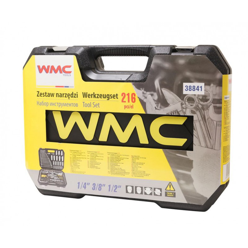 Набір інструментів 216 предметів 1/4«, 3/8», 1/2» WMC TOOLS 38841