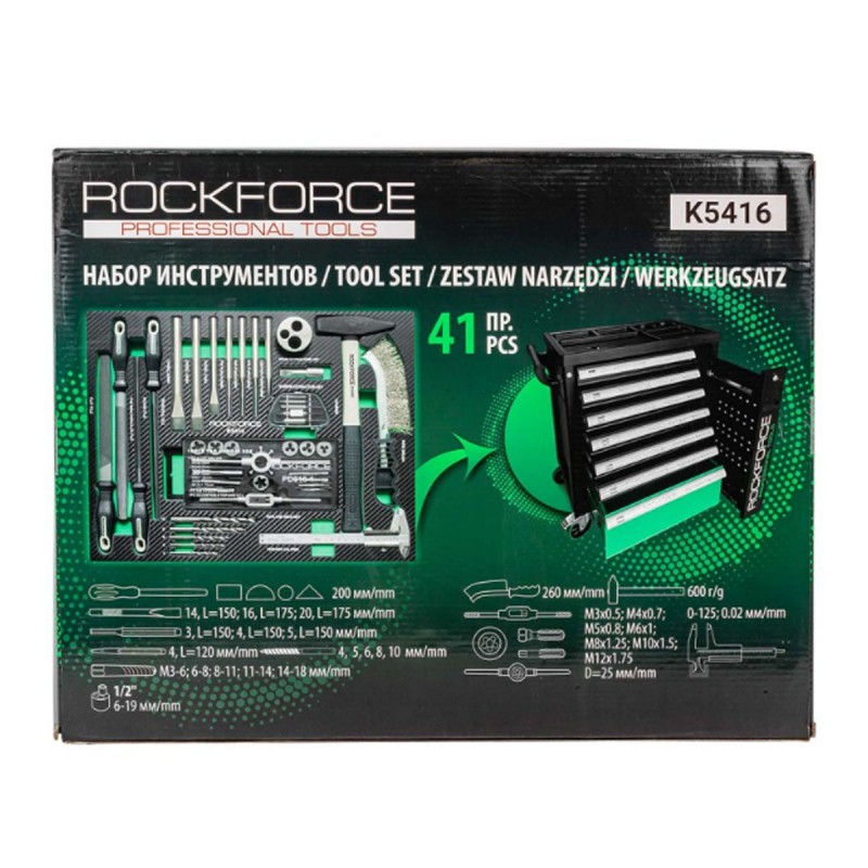 Набор ударного и режущего инструмента Rockforce 41 предмет, в ложементе RF-K5416
