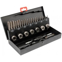 Набор мітчиків і плашок, 32 пр, в металевому кейсі RockForce RF-M032-1