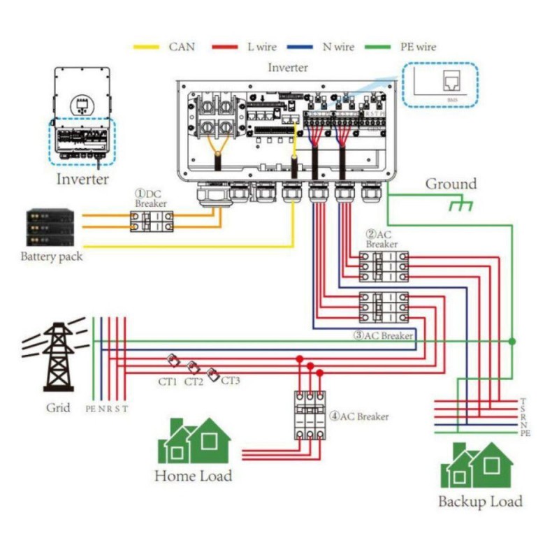 Гибридный инвертор Hybrydowy V-TAC DEYE 10KW 380VAC