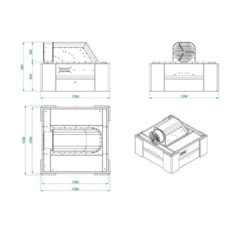 Сварочный вытяжной колпак с вентилятором GPPH IQ Air Flow 1200x1200 мм
