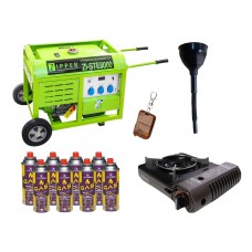 Бензиновий генератор Zipper ZI-STE8000 + газова плитка Orcamp CK-505 + картридж газовий Pegas 400 мл (8 шт.)