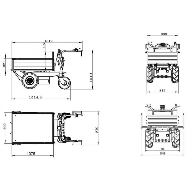 Електричний колісний самоскид Zipper ZI-ED600
