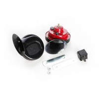 Сигнал звуковой улитка 12V 410Гц, 510Гц 115Дб (1 контакт) черно-красный (2шт) WTE