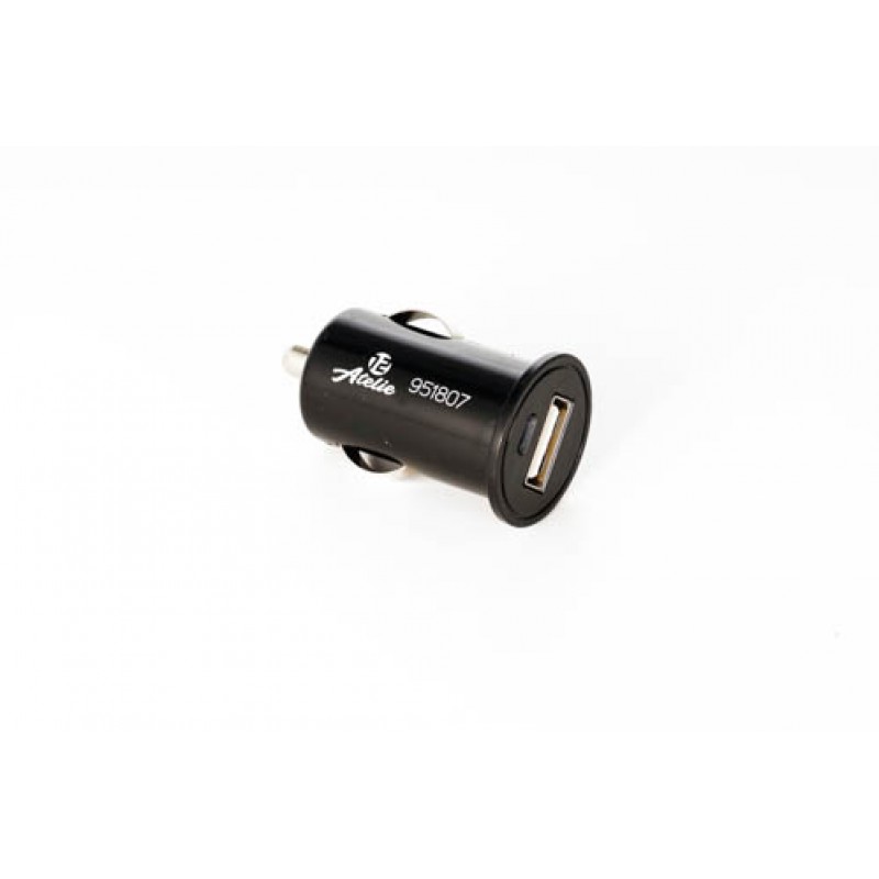 Автомобільний зарядний пристрій 2 USB (12V - 5V 2,1A) чорний МІНІ 12 Atelie