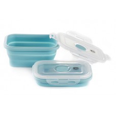 Ланчбокс складной с крышкой-защелкой голубой 350мл СИЛА