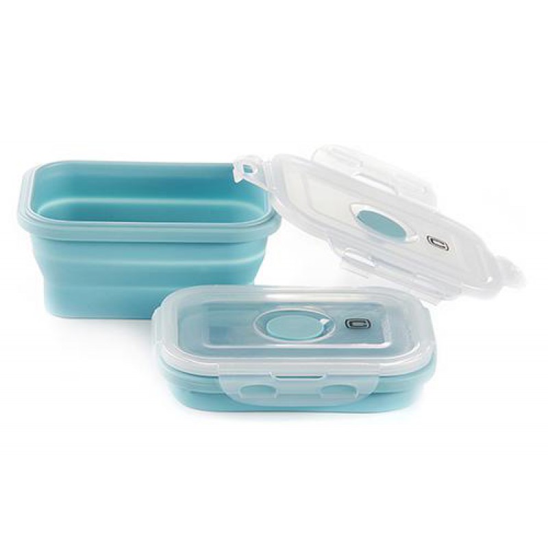 Ланчбокс складаний з кришкою-засувкою блакитний 350мл СИЛА
