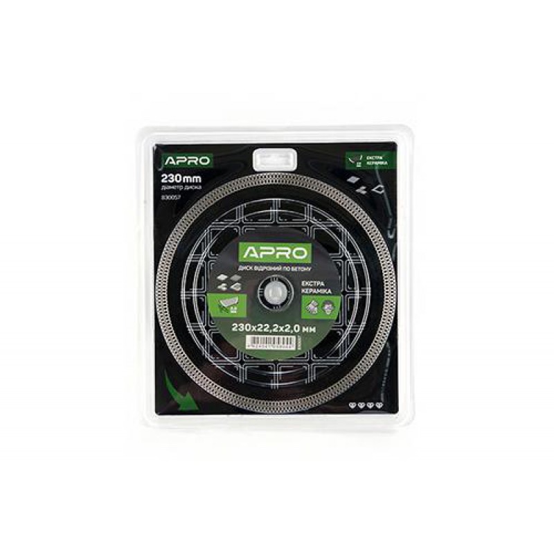 Диск відрізний по бетону Кераміка Екстра 230х2.0х22.22 мм 22-24% APRO