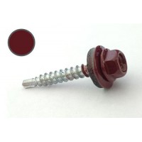 Саморез кровельный 4,8*35 DIN 7504K RAL 3005 по дереву (ящ. 1600шт) (цвет - винно-красный) APRO