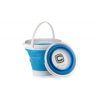 Ведро складное силиконовое 5л синий (blue) СИЛА