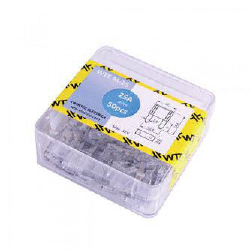 Запобіжники (плоскі міні 25А) (50шт) WTE