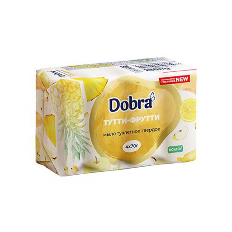 Мило туалетне тверде косметичне 4*70г екопак Dobra Тутті фрутті