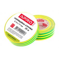 Ізоляційна стрiчка жовто-зелена 0.14х17мм 20м (пачка, кратно 10шт) APRO