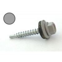Саморез кровельный 4,8*35 DIN 7504K RAL 9006 по дереву (ящ. 1600шт) (цвет - бело-алюминиевый) APRO