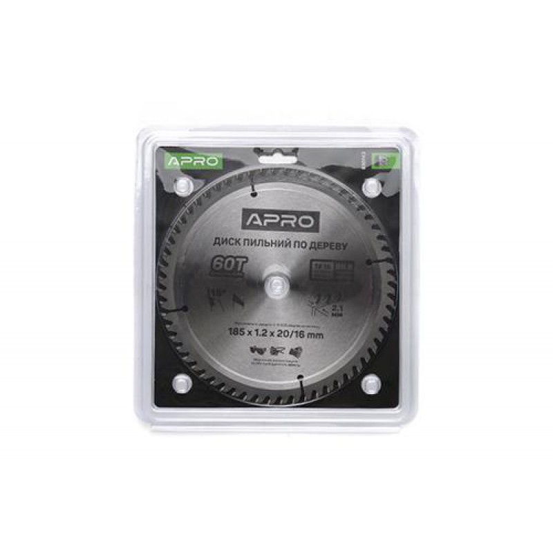 Диск пильный по дереву 185х20(16)х60Т APRO