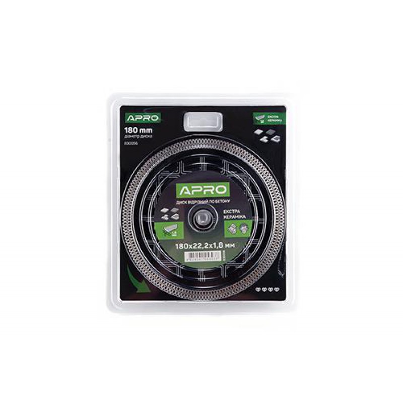 Диск відрізний по бетону Кераміка Екстра 180х1.8х22.22 мм 22-24% APRO
