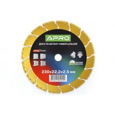 Диск по бетону універсальний 230х22.2х2.5мм PRO (вакуумне зварювання, перфорований сегмент) APRO