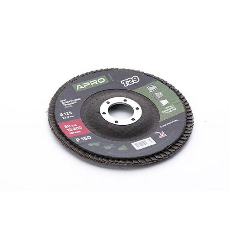 Круг лепестково-торцевой Р150 конус 125мм (Т29) (КЛТ) APRO