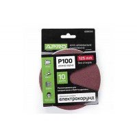 Круг шлифовальный без отверстий (на липучке) Ø125мм P100 (10шт) APRO