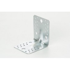 Угольник универсальный с усиленным ребром 90х90х65х2.0мм оц. (пачка, кратно 10шт) APRO