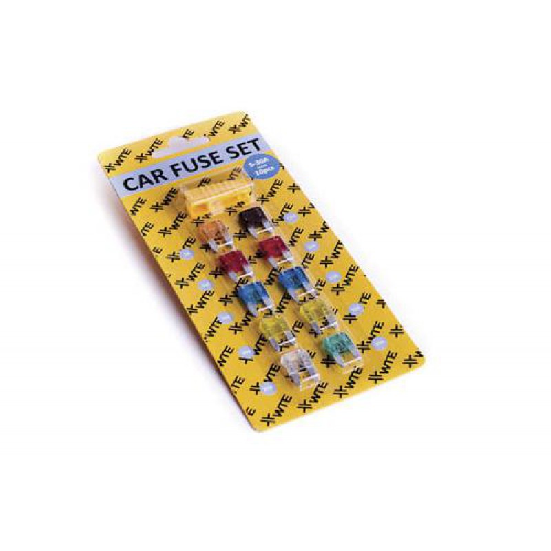 Запобіжники (плоскі міні) (10шт + щипці) WTE