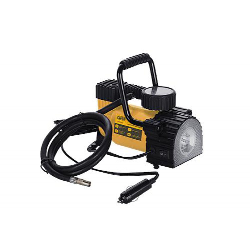 Компрессор автомобильный однопоршневой (35 л/мин 7Атм.) с фонарем СИЛА