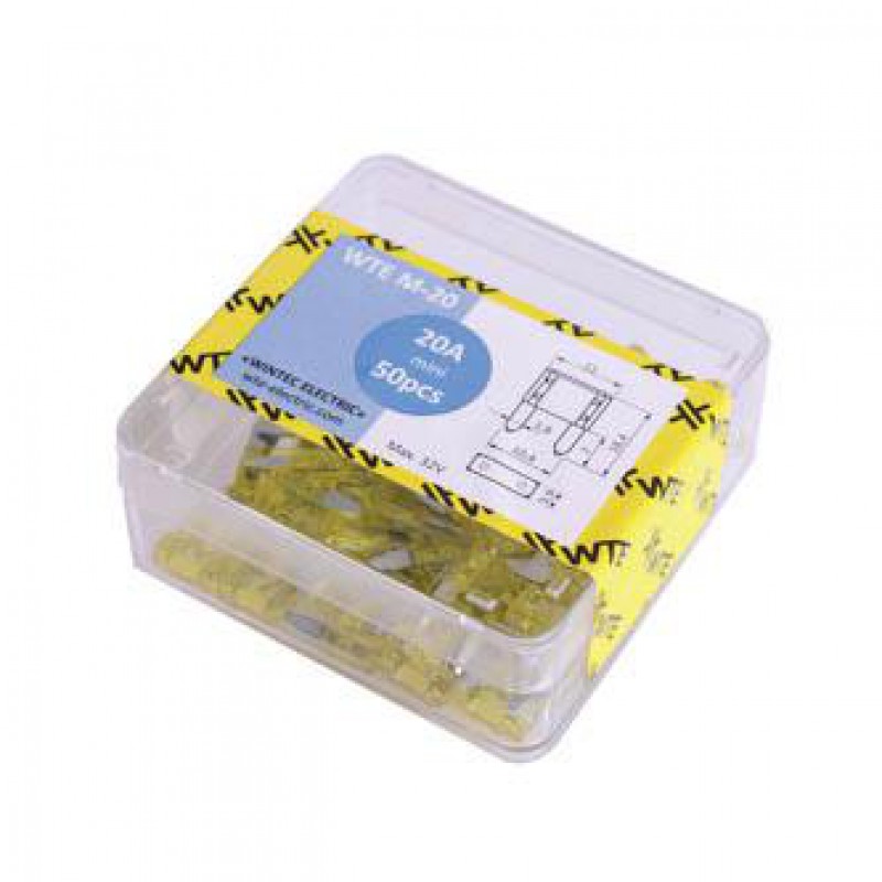 Запобіжники (плоскі міні 20А) (50шт) WTE