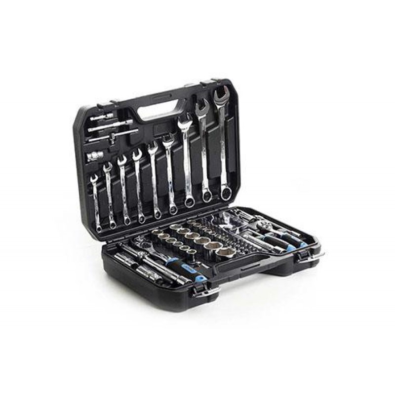 Набор насадок с гаечными ключами CrV ¼, ½ ( 90Т) (82 шт) APRO