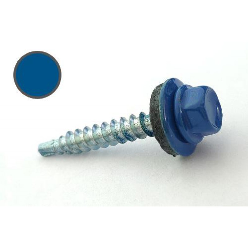 Саморіз покрівельний 4,8*35 DIN 7504K RAL 5005 до дерева (пач 50шт) (колір - сигнальний синій) APRO