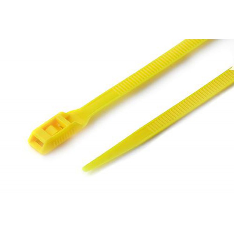 Стяжка кабельна з низьким профілем замку 8x400 жовтий (100шт) APRO