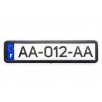 Рамка номерного знака металлическая (черный глянцевый) 12 Atelie