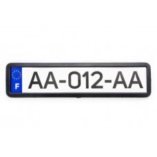 Рамка номерного знаку металева (чорний глянцевий) 12 Atelie