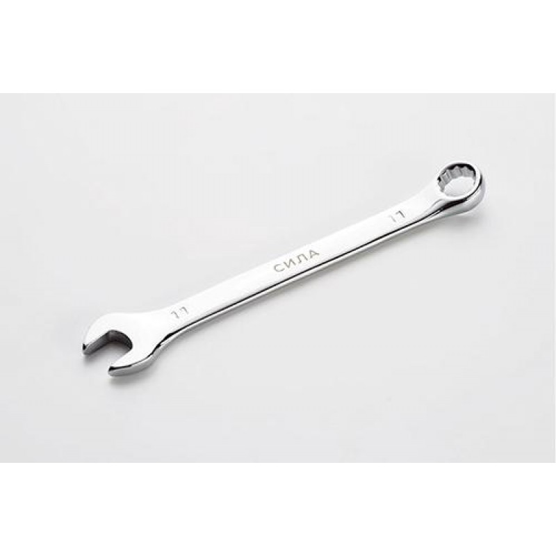 Ключ рожково-накидной полированный CrV 17мм СИЛА