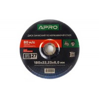Диск зачистной по нержавеющей стали (INOX) 180х6.0х22.2мм (5шт. в пач.) APRO