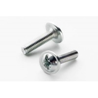 Гвинт метричний з напівкруглою головкою з прес-шайбою М5*50 DIN 967 кл. міц. 4,8 цинк білий (пач 50шт) APRO