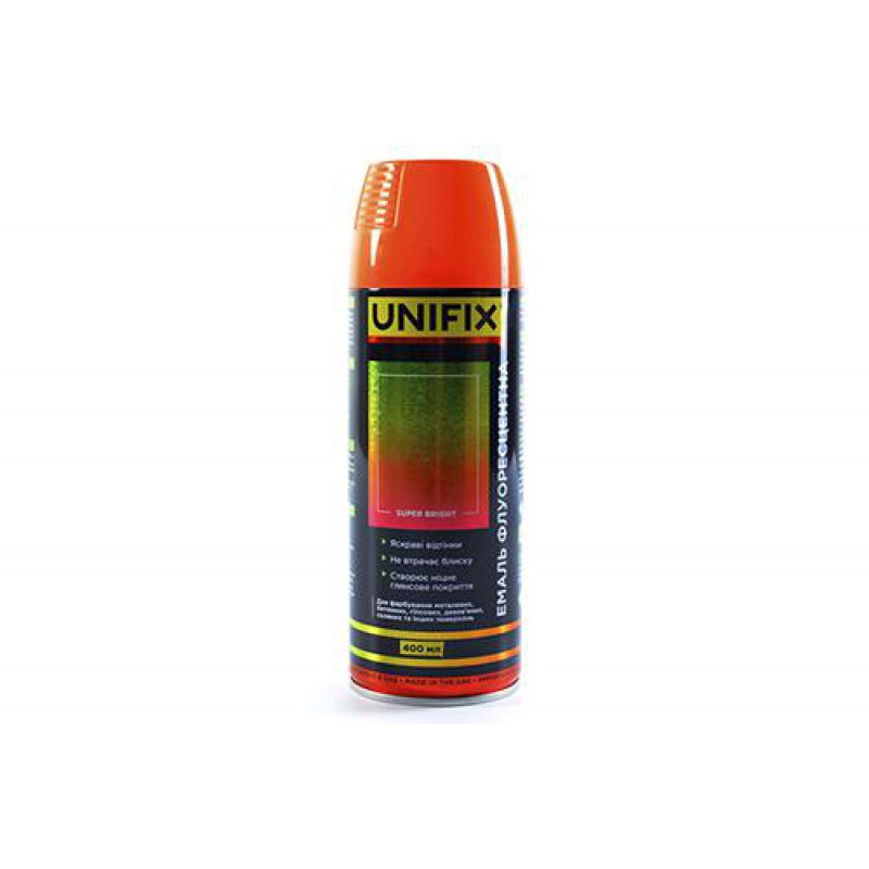 Эмаль флуоресцентная акриловая оранжевый премиум 400мл UNIFIX