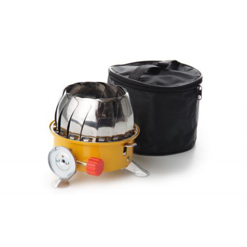 Портативная газовая плита Тюльпан с ветрозащитой 210*210*100мм СИЛА